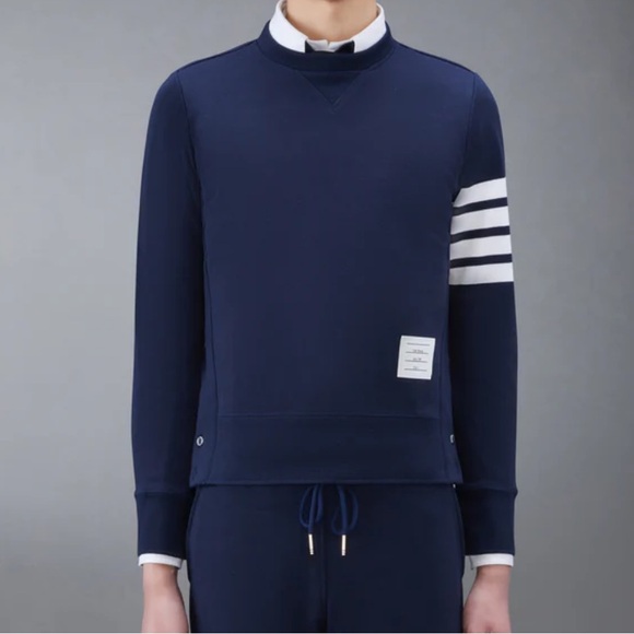 Thom Browne Other - Thom Browne Dark Blue Sweater with White Accents